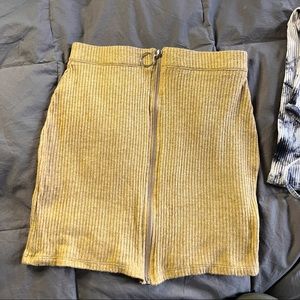 Double Zero brand zip up yellow mini skirt size small. Washed never worn. Soft